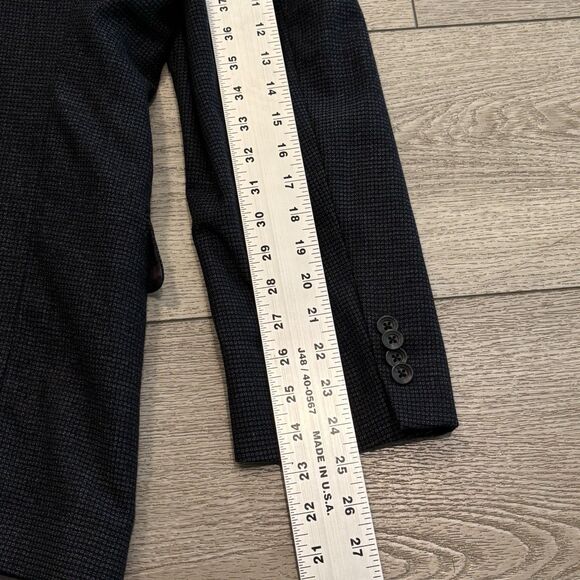 Cremieux Loro Piana Blazer Mens 44R Blue Houndstooth Wool Two Button Sport Coat - Picture 11 of 13